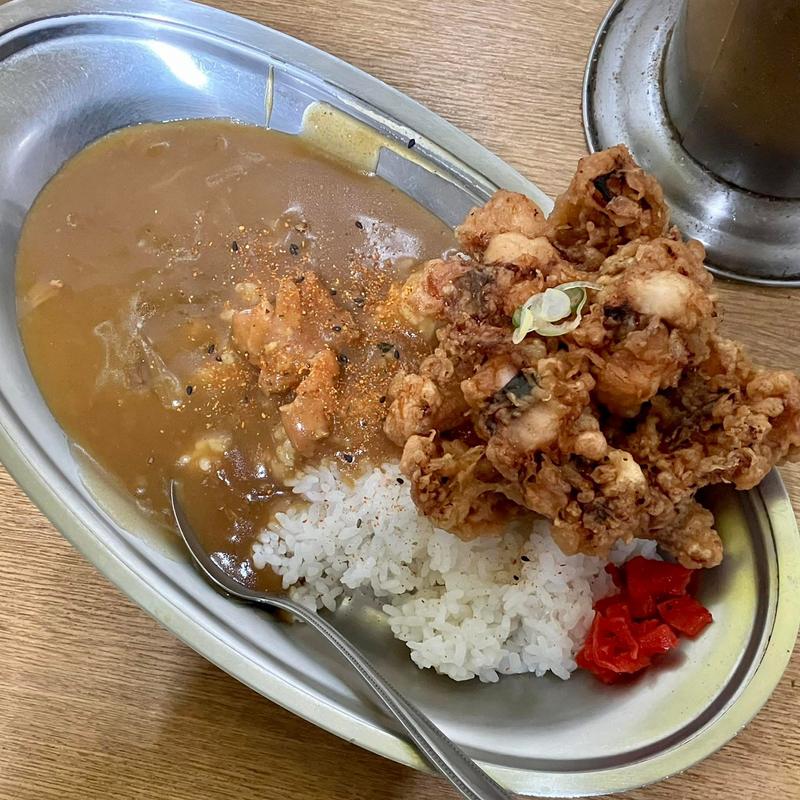 カレーライス ゲソ天(一由そば )