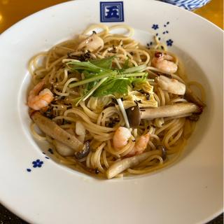 帆立と海老と湯葉のペペロンチーノ 京風だし仕立て(洋麺屋五右衛門 小田井店)