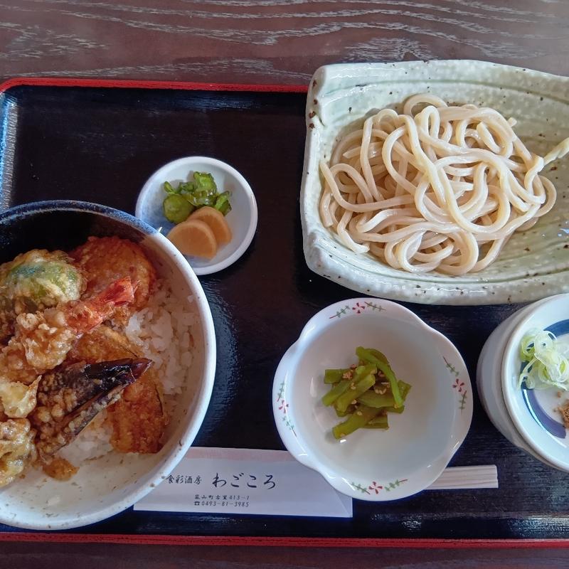 地粉のもりうどん野菜天丼セット(食彩酒房　わごころ )