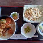 地粉のもりうどん野菜天丼セット(食彩酒房　わごころ )