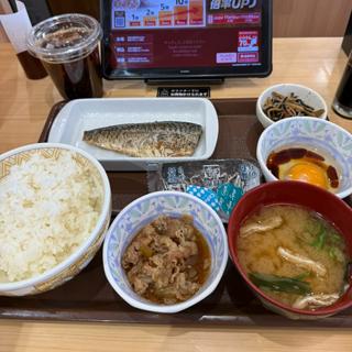 牛塩さばたまかけ朝食 アイスコーヒーM(すき家 川口榛松店 )