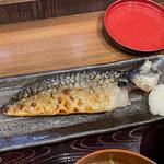 さば文化干し定食、納豆(しんぱち食堂 川崎銀柳街店)