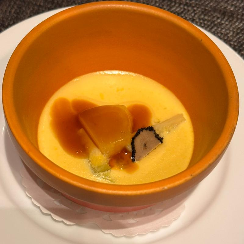 ＜温菜＞ フォアグラのフラン 芽キャベツ リンゴトリュフ(ラビスタ富士河口湖 （LA VISTA 富士河口湖）)