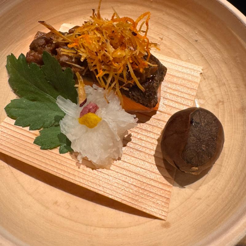 富士鱒錦秋焼き 焼き栗(強羅温泉 雪月花別邸 翠雲)