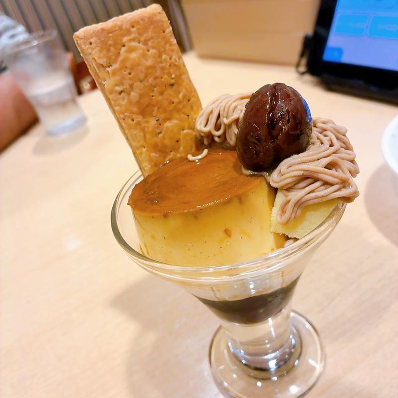 マロンと珈琲のモンブランプリンサンデー(ガスト 広島大芝店 )