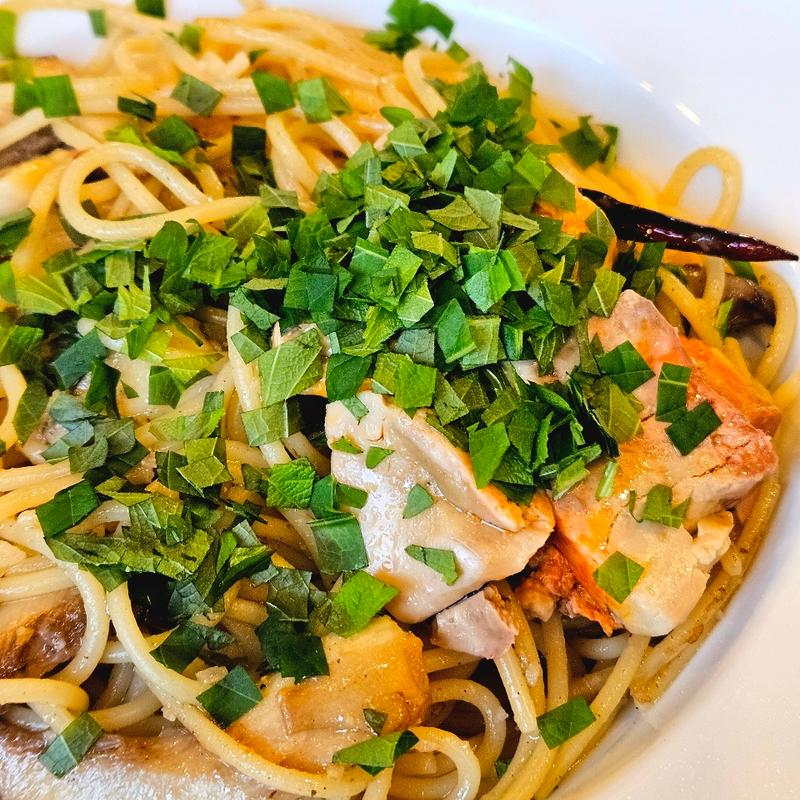 あん肝とエリンギのスパゲティ(ラ・タベルナ )