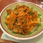 お肉屋さんのソーセージ入りスパゲッティナポリタン(タベルナ・パパ )