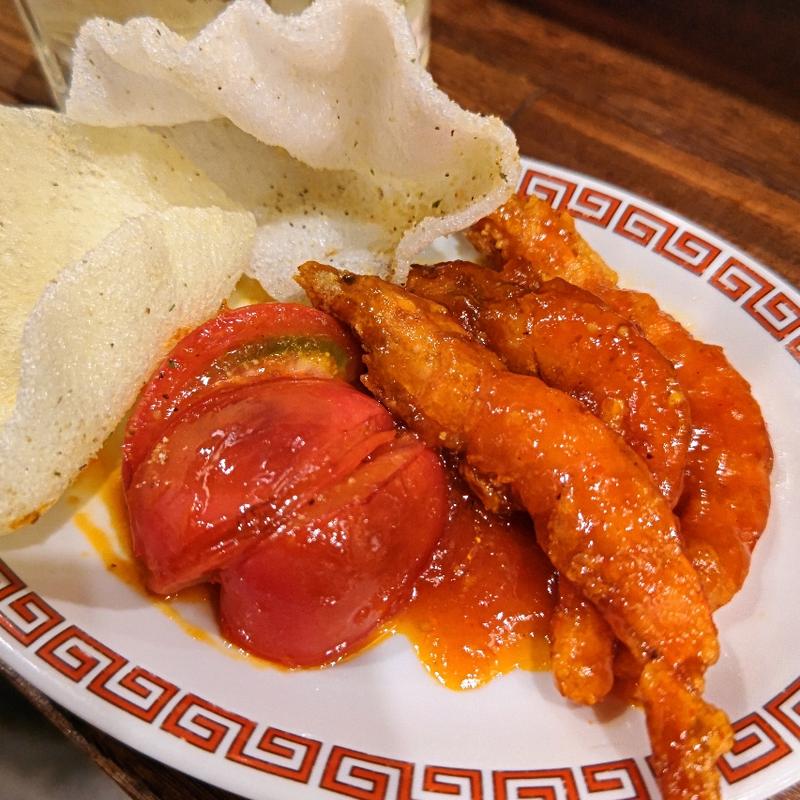 殻ごとエビチリ(焼売スタンド きんぎょ)