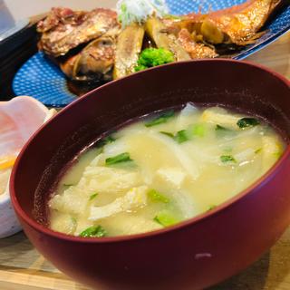 味噌汁_金目鯛の煮魚定食(こめやさかなや 卸本町店)