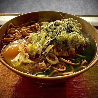 春菊天そば 生玉子(そば千)