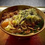 春菊天そば 生玉子