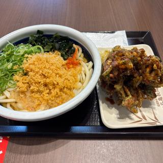かけうどん得とちくわ磯部紅ショウガかき揚げ天(丸亀製麺イオンモール岡崎)