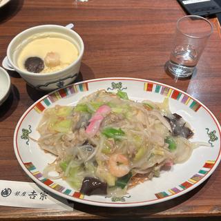 皿うどん並盛細麺と茶碗蒸しランチセット(銀座吉宗)