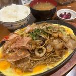 ソース焼きそば 大盛り シーフード ライスセット