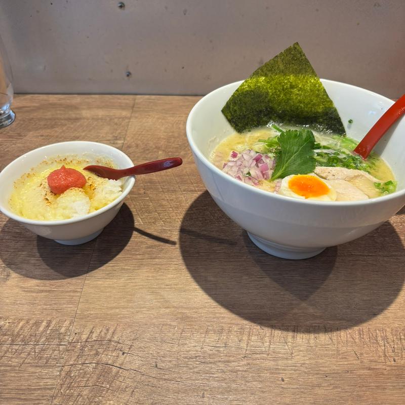 白らぁめんと明太チーズリゾット(博多水炊きらぁめん)