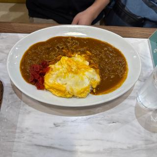 オム玉　ビーフカレー(しあわせのビーフカレー 浅草中央店)