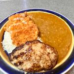 カツカレーにハンバーグ