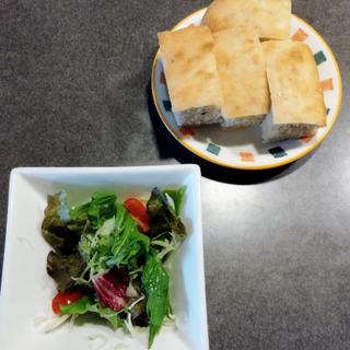 パスタセット(揚げ茄子とツナと大葉の和風ペペロンチーノ)(トラットリア た喜ち 高砂店)