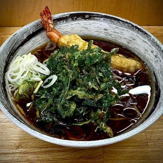 春菊天と海老天そば(笠置そば 内神田店)