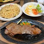 ステーキ ガーリックスパゲティ