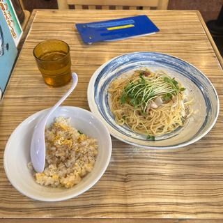 汁なしネギラーメン+半チャーハン(宝龍 （ホウリュウ）)