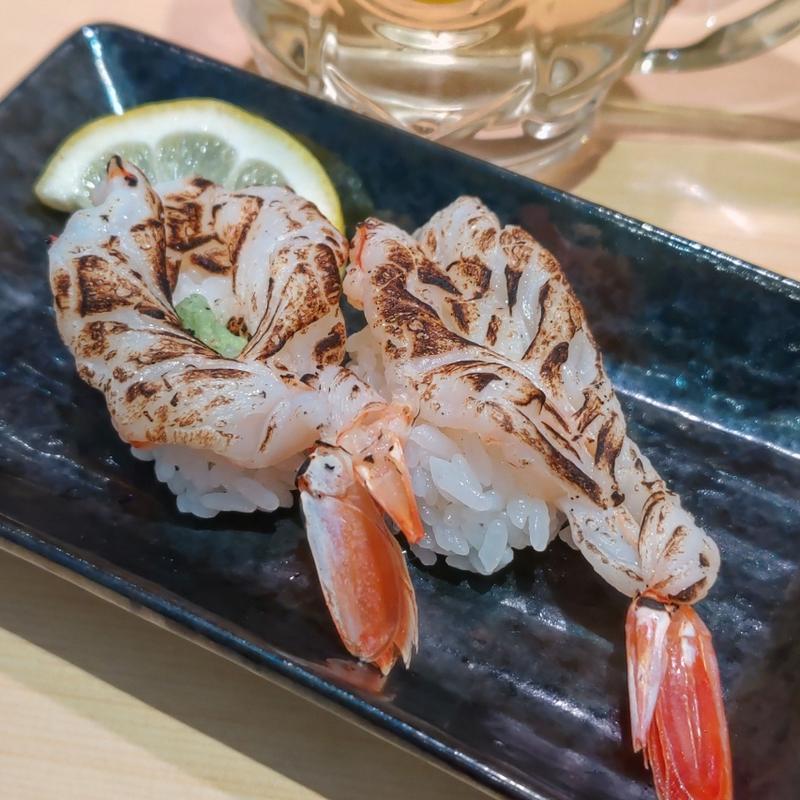 赤えび岩塩炙り(神奈川回転寿司 二代目ぐるめ亭 港南台バーズ店)
