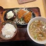 ワサマヨハンバーグとヒレカツセット