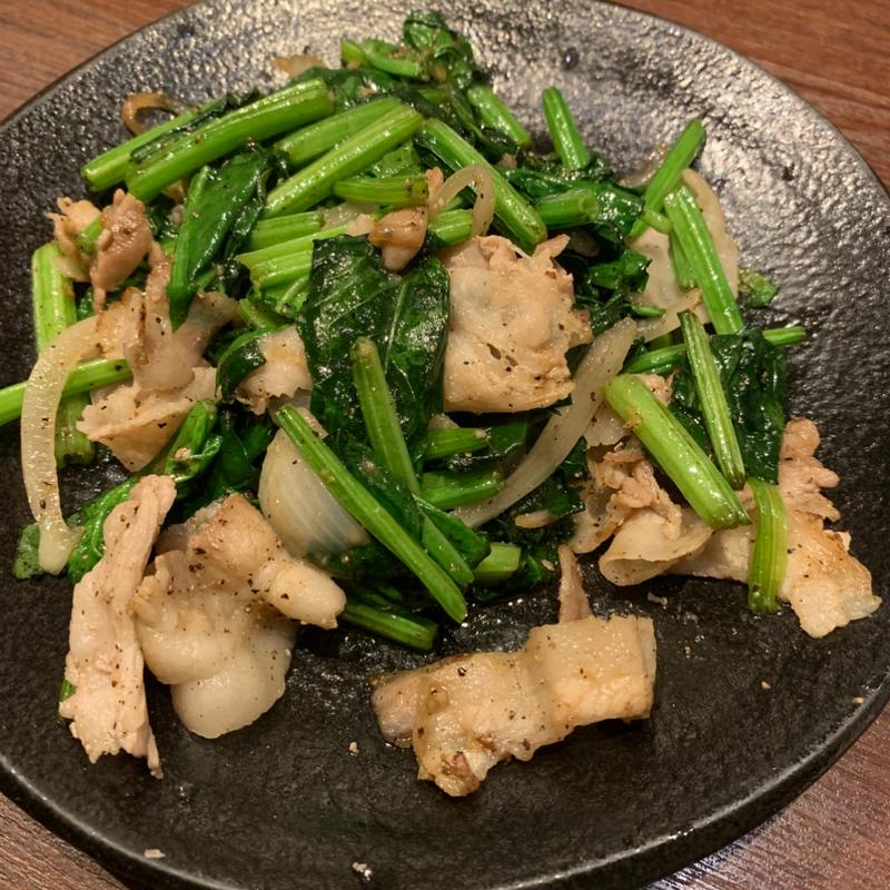 ほうれん草と豚肉の塩ダレ炒め(清龍 池袋西口店)