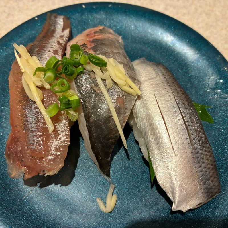 光もの3種(回転寿司魚喜 オーロラモール東戸塚店)