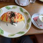 明太クリームオムライス S (サラダorコーンスープ、ドリンクセット)(みるくカフェ )