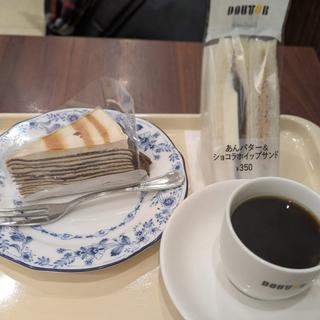チョコミルクレープ コーヒーセット(ドトールコーヒーショップ 祖師ヶ谷大蔵駅店)