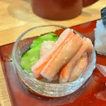 ざるそばとさば寿司のセット