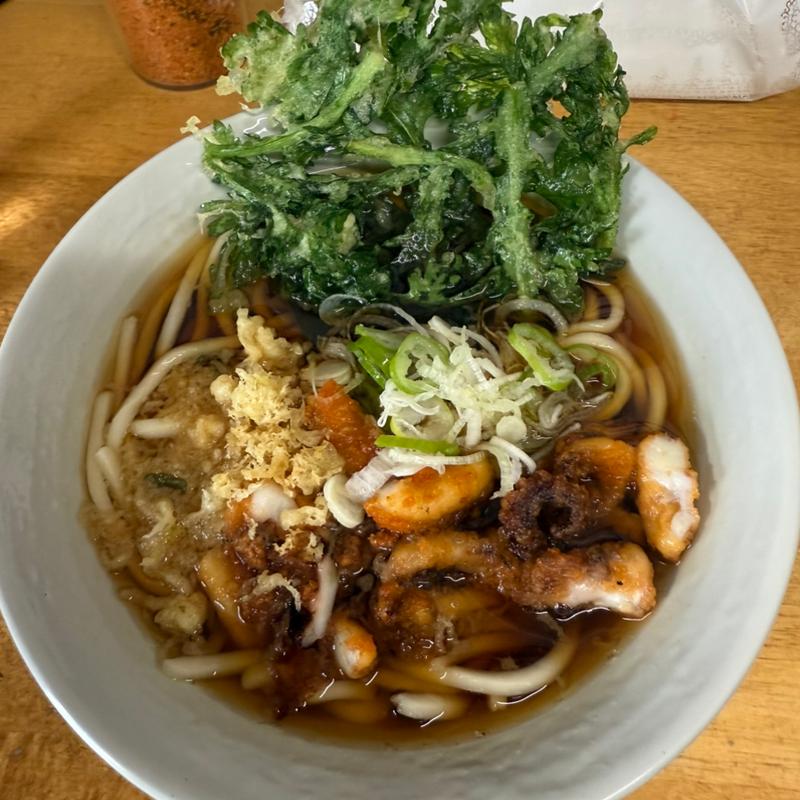 ゲソ天うどん　春菊天(戸隠 （トガクシ）)