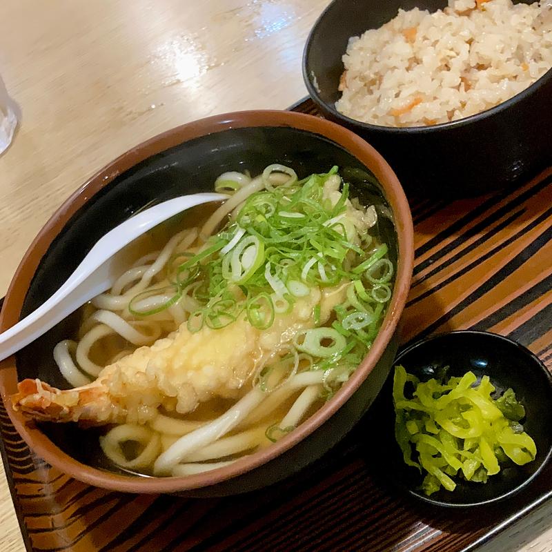 天ぷらうどん定食(かやく御飯付き)(手打ちうどん 坂出 )