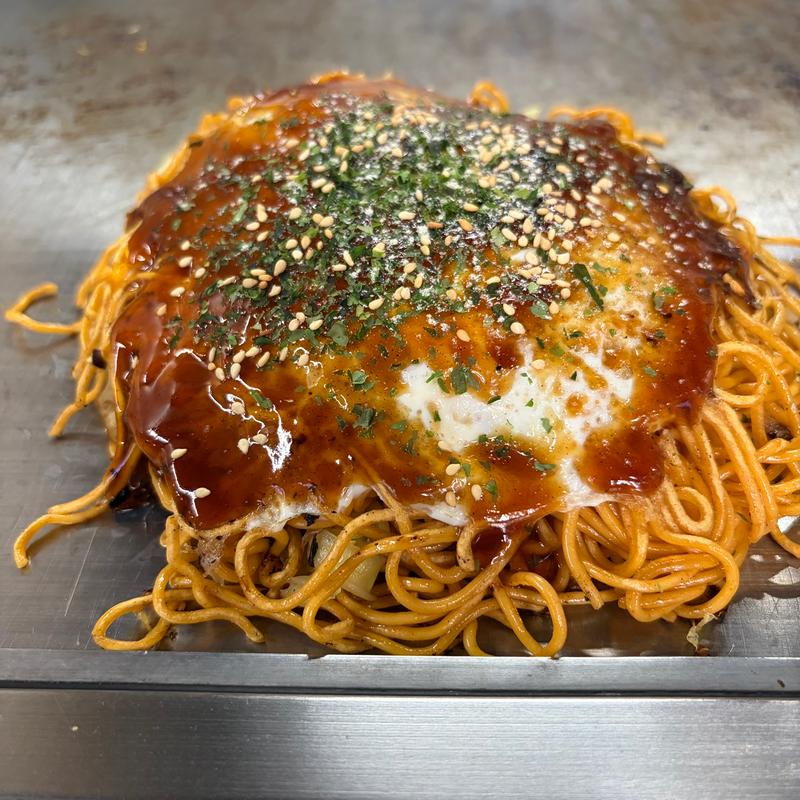 肉玉唐辛子麺（イカ天入り）(お好み焼き 海喜)