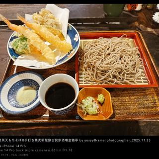 海老野菜天もりそば