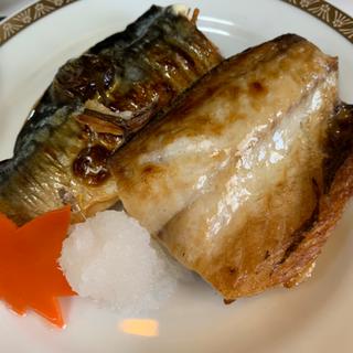 焼鯖,野菜天定食(ほそぼそ亭)