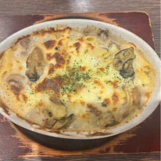 牡蠣ときのこのペンネグラタン