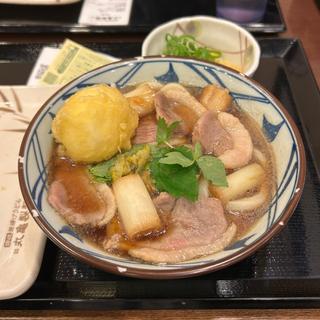 鴨ねぎうどん(並)+半熟玉子天