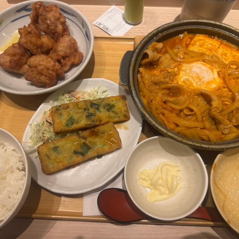 ニラチヂミチゲ定食(やよい軒 新宿歌舞伎町店)