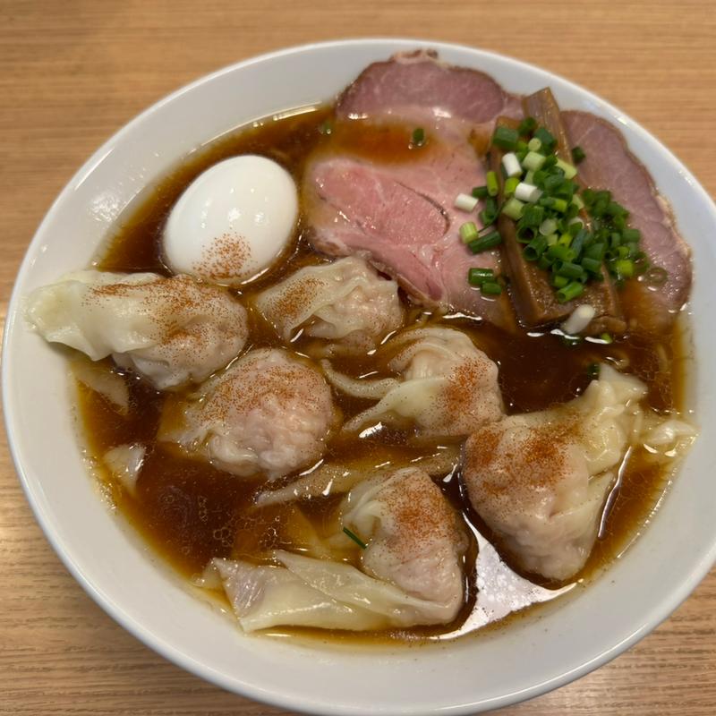 2種ワンタンメン(えび豚骨ラーメン 麺屋 七喜)