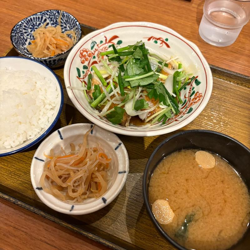 銀サワラの竜田と香味野菜の柚子胡椒あんかけ定食(なかよし はなれ )