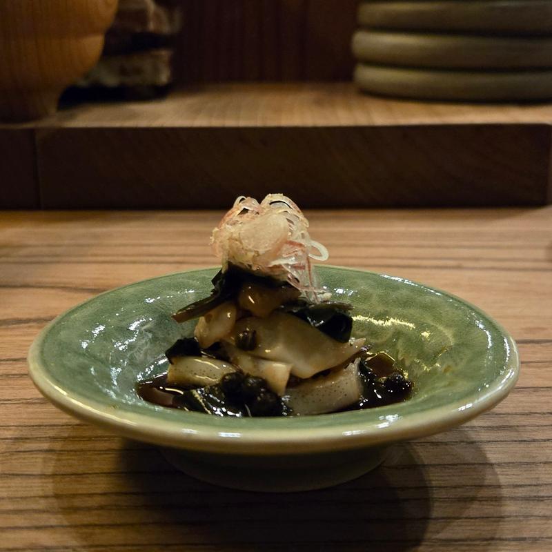 下足と金時草の山椒和え(うきぐさ )