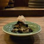 下足と金時草の山椒和え