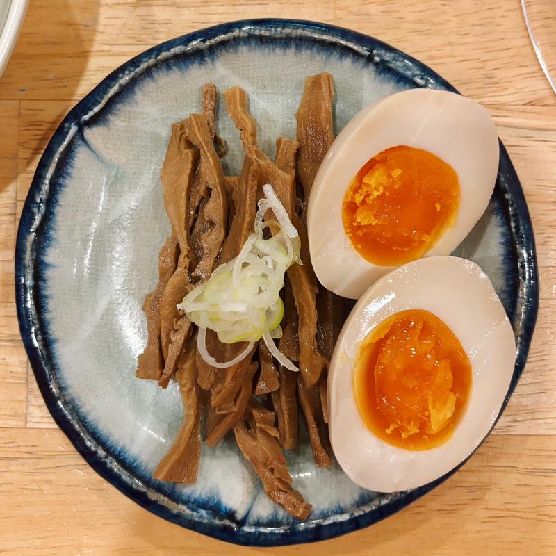 メンマ、味玉(らーめん あんゆう亭)