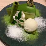 お濃い抹茶ミルクレープ お飲み物セット