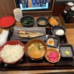 朝いわし定食 ご飯大盛、卵、納豆、小鉢2品