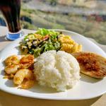 ガーリックシュリンプ&ポークステーキプレート(海の上テラス)