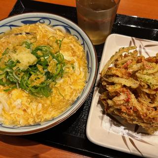 玉子あんかけ(大)+ちくわ磯部紅しょうがかき揚げ(丸亀製麺姫路中地)