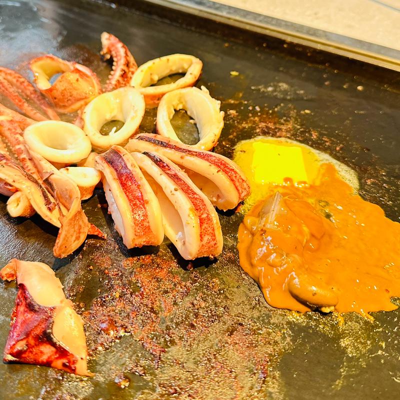 いかの丸焼き　肝醤油(月島もんじゃ くうや 難波)